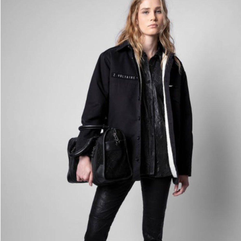 NWT Zadig & Voltaire Troy Military Jacket in Black